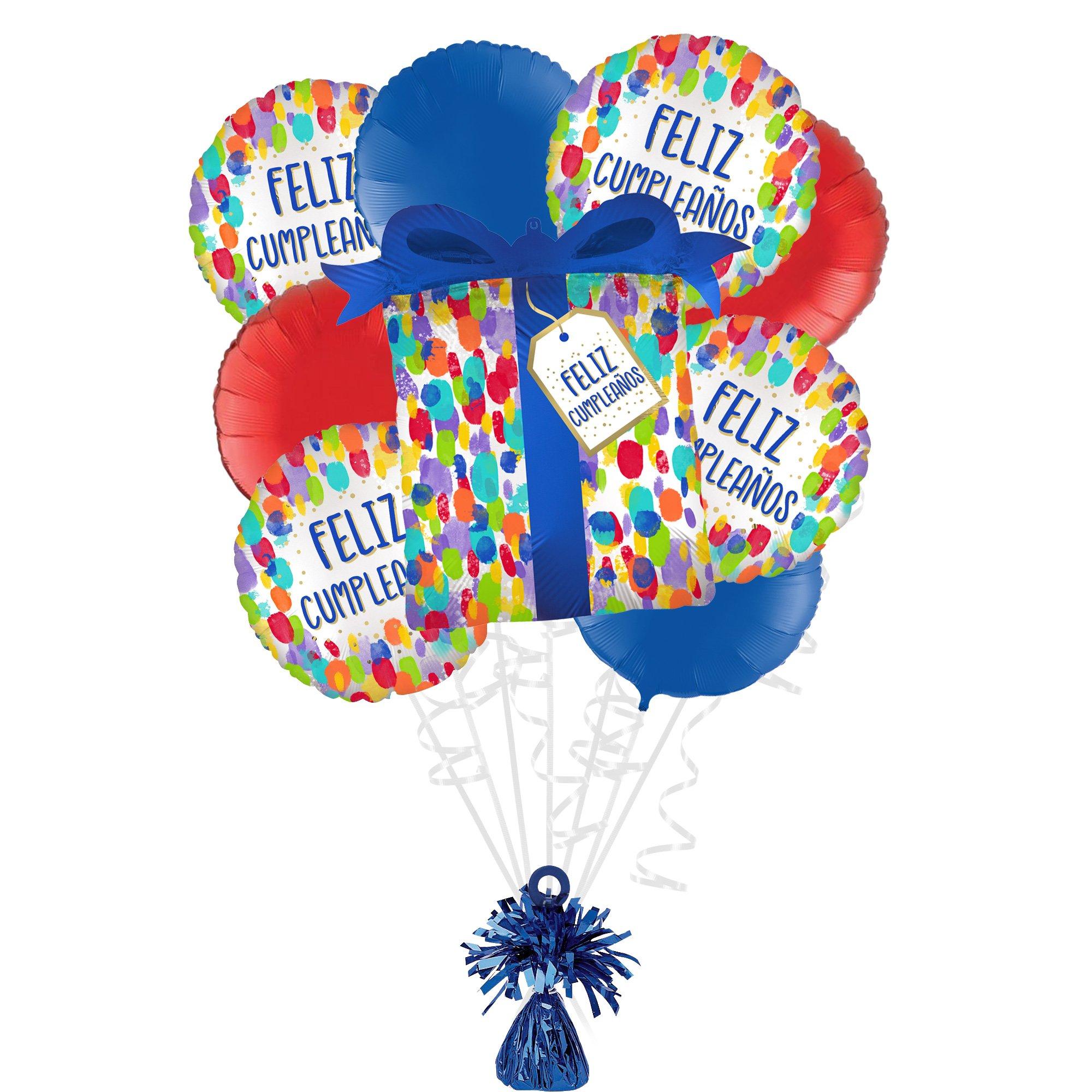 Painterly Dots Cumpleaños Foil Balloon Bouquet